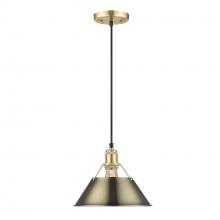  3306-M BCB-AB - Orwell BCB Medium Pendant - 10" in Brushed Champagne Bronze with Aged Brass shade